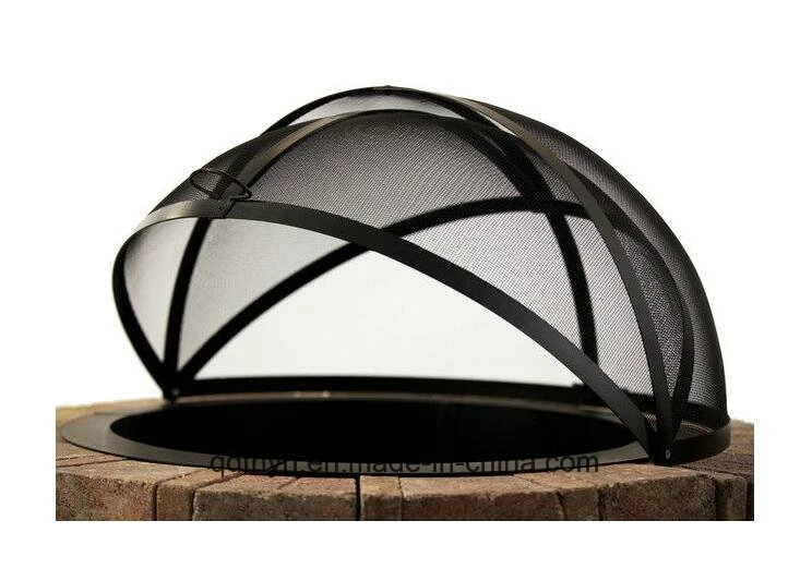 36" Fire Pit Easy Access Spark Screen for Outdoor Fire Pit with High Temperature Black Powder Coated