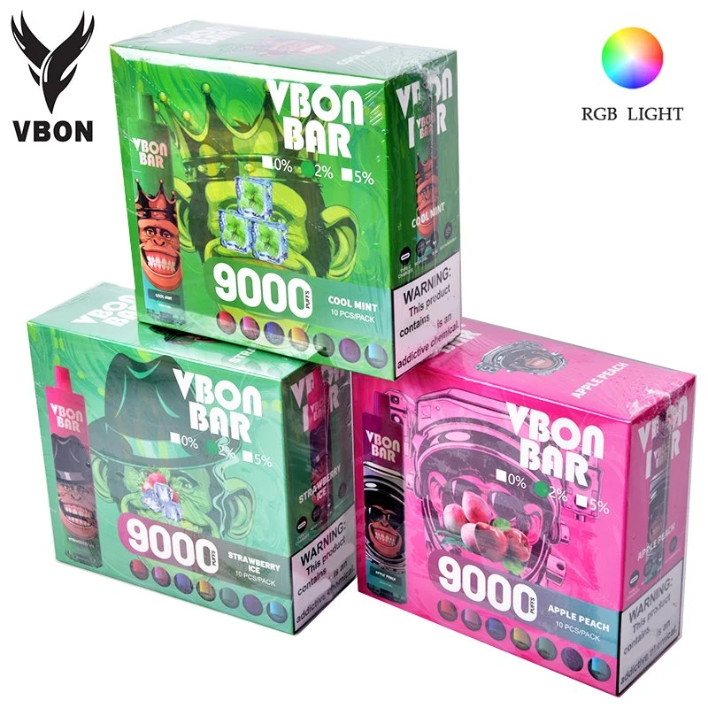 Mayorista/Proveedor proveedor Vbon 9000 Puff bares vaporizador RGB de humos de Cigarrillo Electrónico Desechable Vape