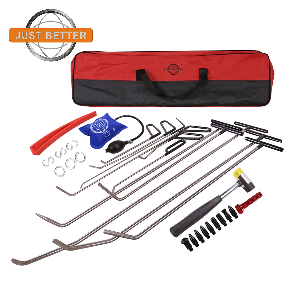 Paintless Dent Repair Tools for Car Dent Removal Rods & Hook & Wedge & Rubber Hammer Hail Damage Repair Kit