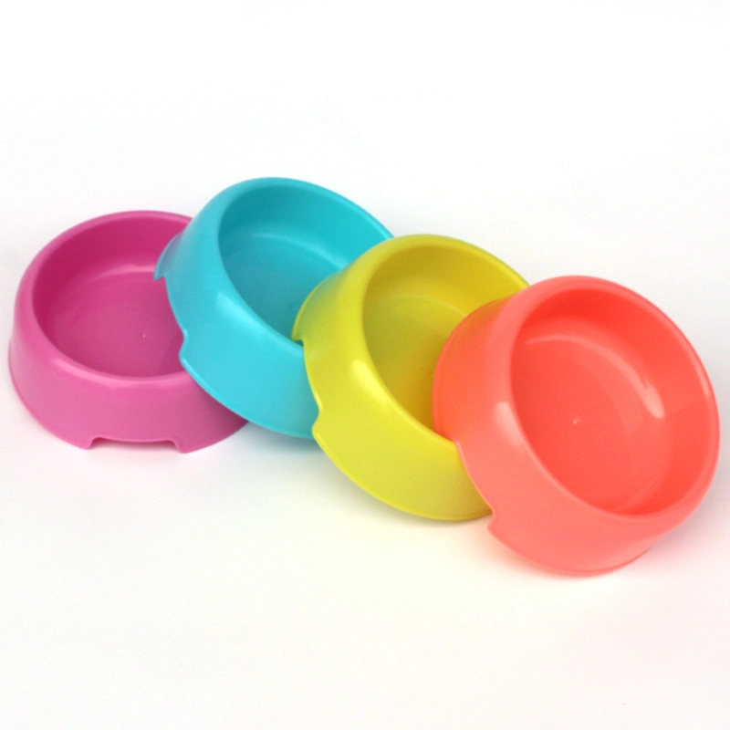 Pet Small Round Bowl Pet Plastic Single Bowl Dog Bowl Cat Bowl Plastic Bowl Drinking Bowl Pet Supplies