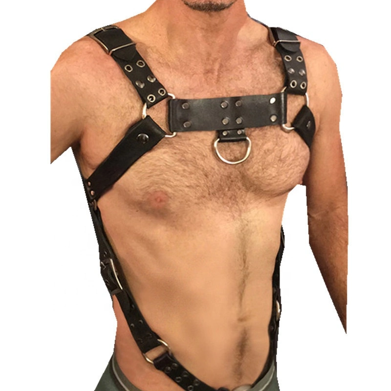 Body Chest Half Harness for Men Black Adjustable Sexy Male Gay Wear Interest Buckles Belt