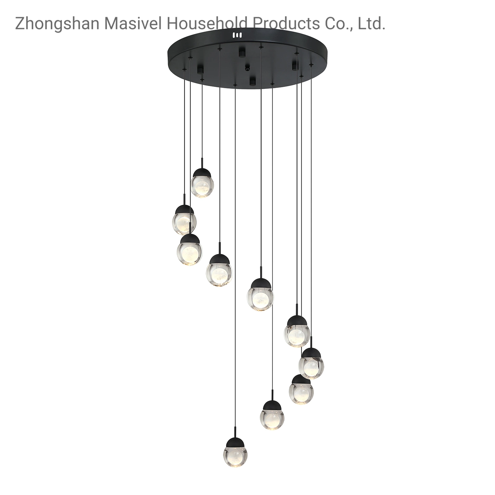 Masivel Usine Éclairage Moderne Lustre de Luxe Lumière Cristal LED Lampe Suspendue