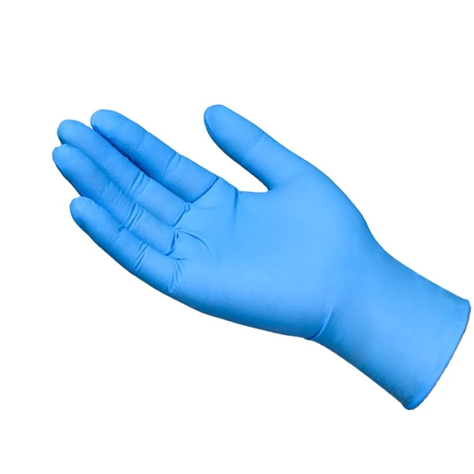 Medical Nitrile Gloves Finger Texture Grip Waterproof Powder-Free Latex Blue