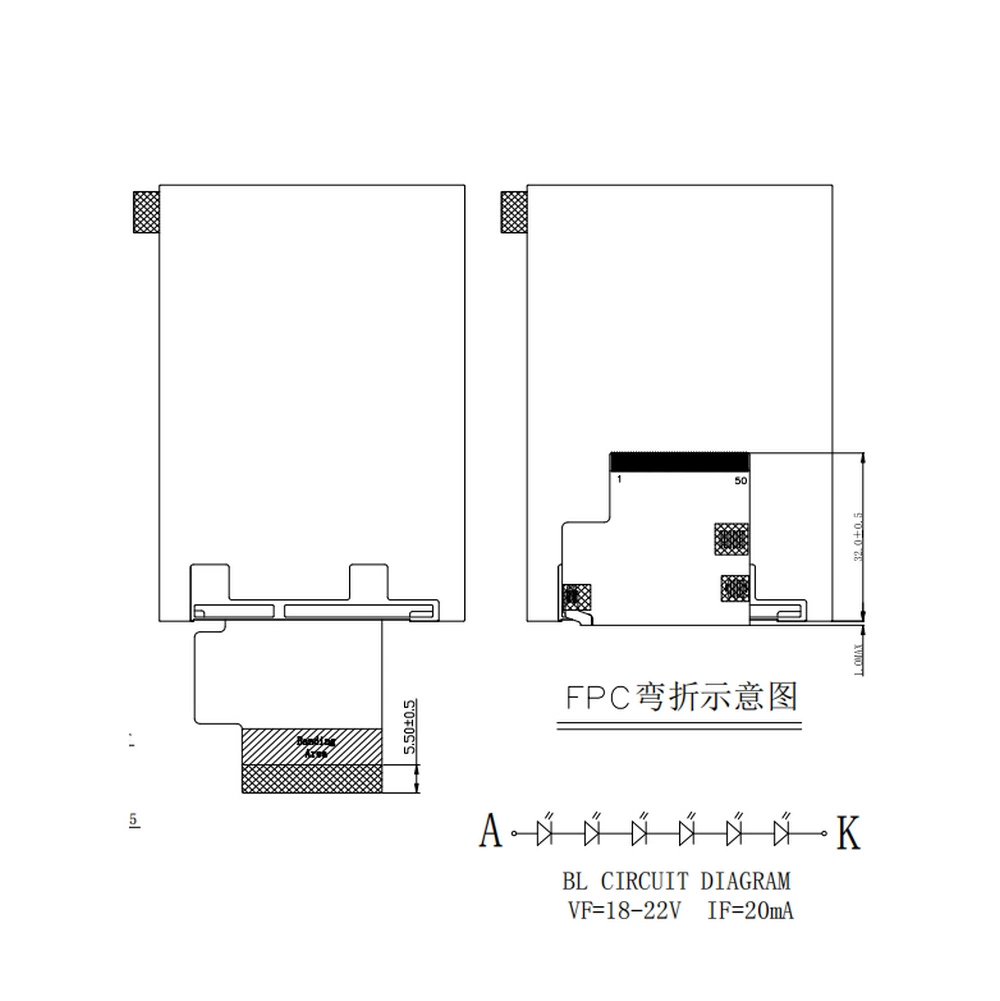 Medical Grade 3.5" 6 O'clock Viewing Direction IPS LCD TFT Screen Display