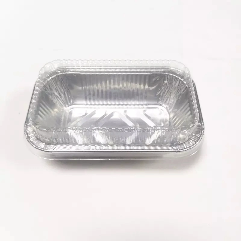 2022 Square Disposable Hotselling 450ml Aluminium Food Aluminum Foil Baking Pans Containers Tray with Lids