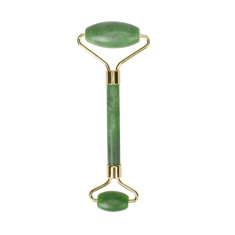 2022 Masaje facial Gemstone Natural Rodillo de elevación de la cara Masajeador Rosa Verde Cuarzo Piedra Jade Roller