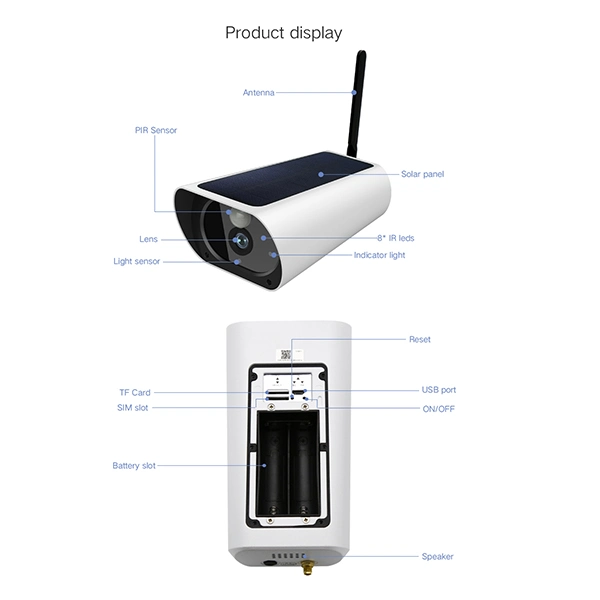 2MP CCTV Wireless Video Camcorder Solar Panel Battery Solar WiFi 4G Camera