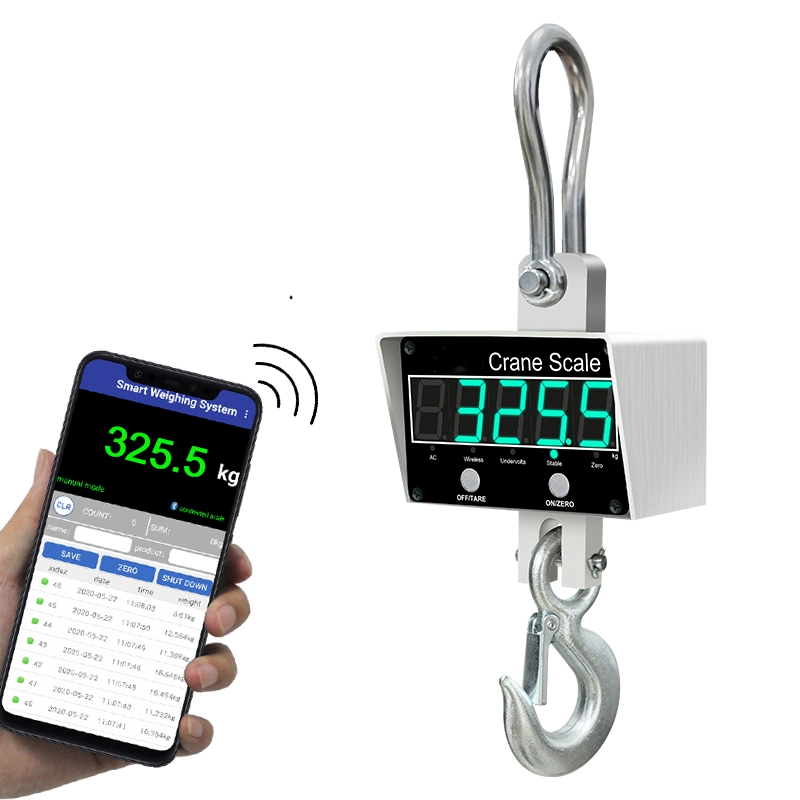 Carbon Steel Shell Wireless Digital Hanging Scale Electronic Crane Scale with LED Display