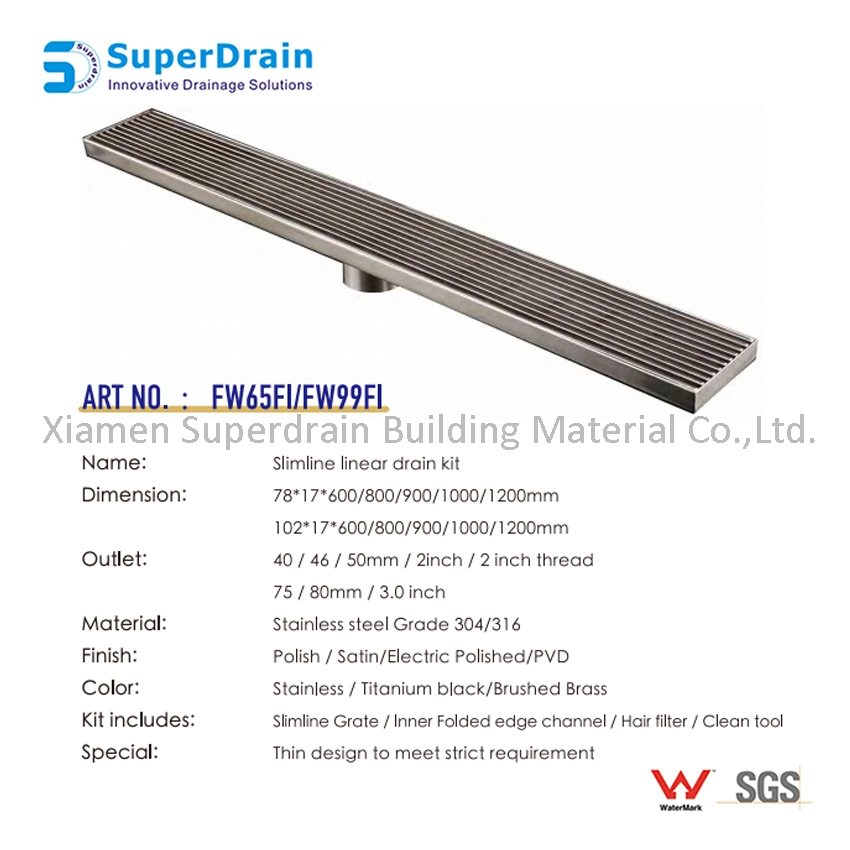 High quality/High cost performance  Customized Stainless Steel Slimline Shower Floor Drain