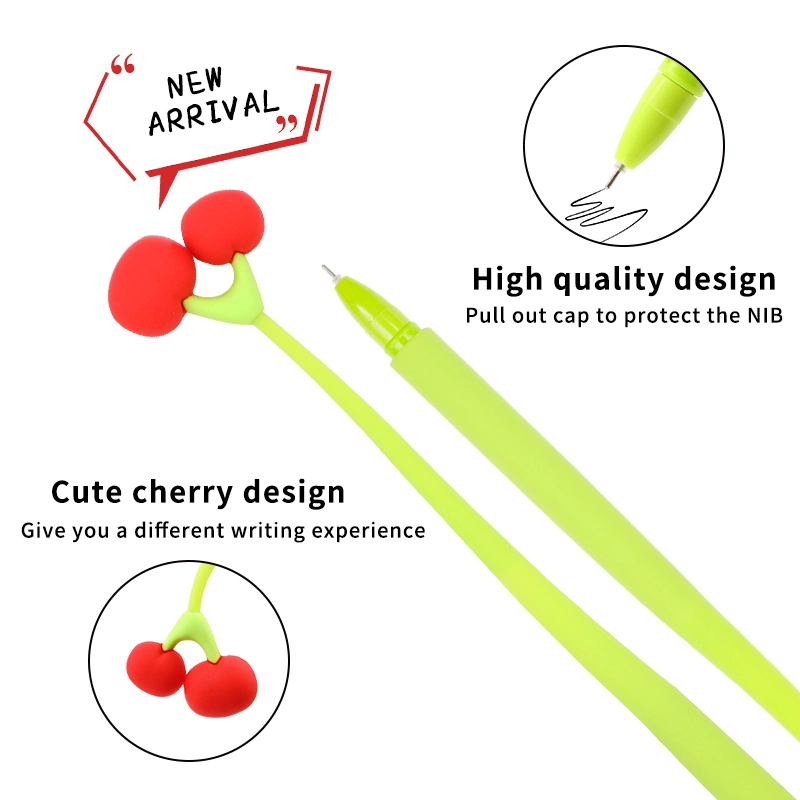 Cherry Silicone Ball Pens Cute Kawaii 2020 New Pens Office Supplies