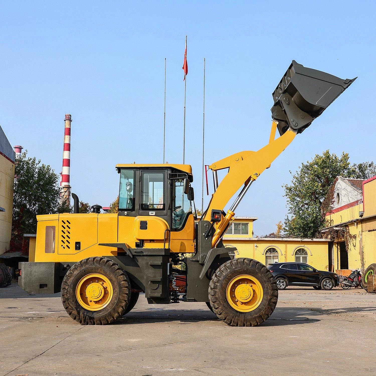 Mini Small 3 Tons Front End Bucket Shovel Wheel Loader with 1.3-1.7cbm B &Snow Blower&Mixing Bucket&Quick Hitch&Yunnei Cummins Weichai&Mulcher