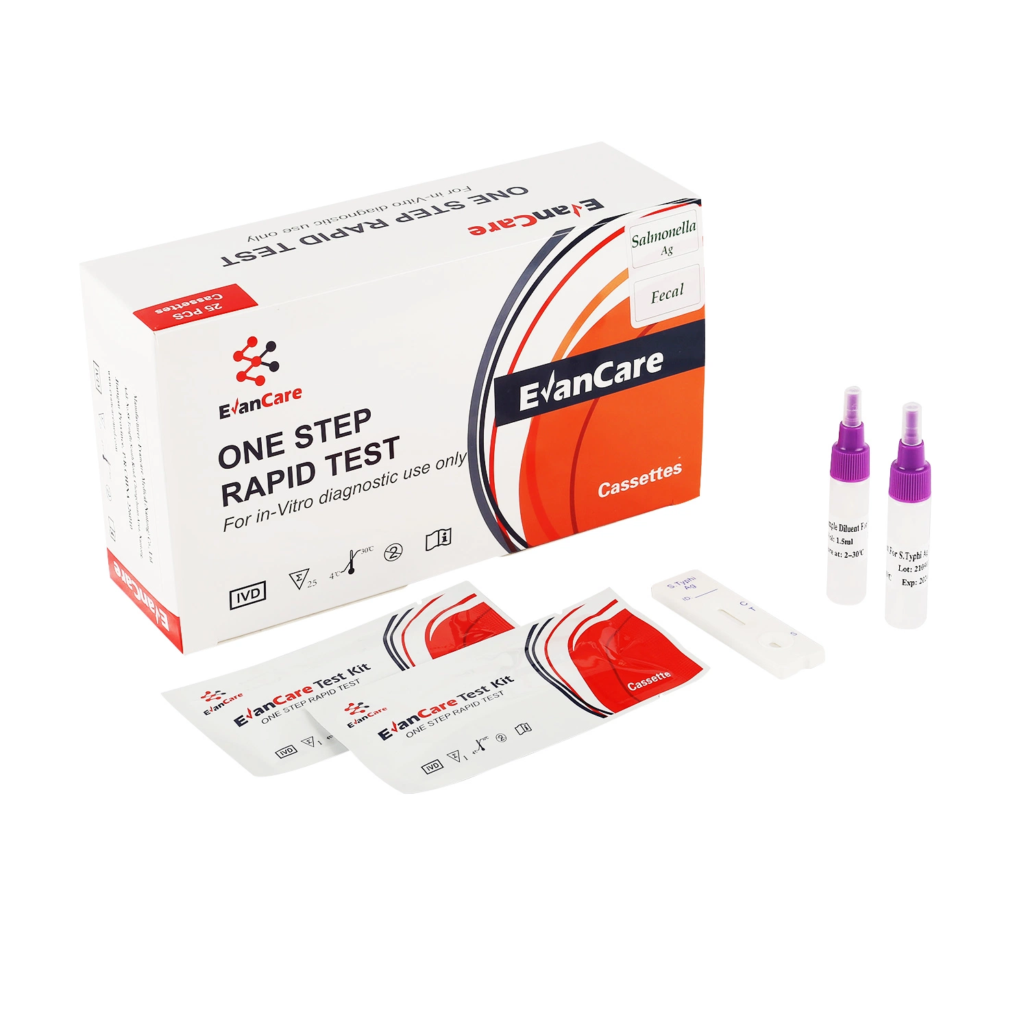 Salmonella Typhoid Test Device S. Typhi Antigen Rapid Test Kits 3.0mm Cassette