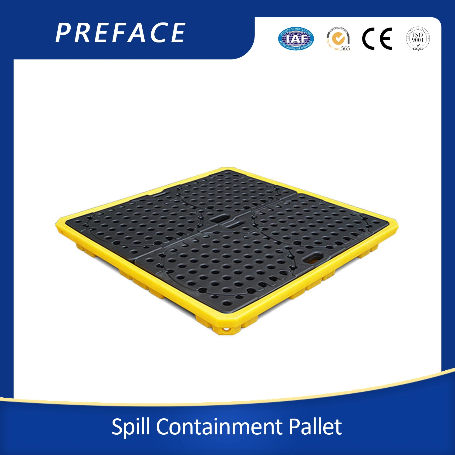 High quality/High cost performance  2 Drum Spill Contaiment Plastic Tray Pallet for Oil Chemical Leakage Control Transportation