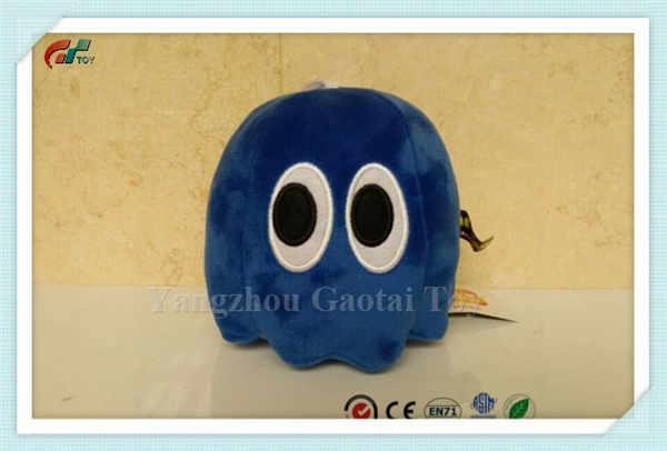 Novo brinquedo pequeno tamanho Soft Ghost PAC-Man personagens de desenhos animados Peluche com som