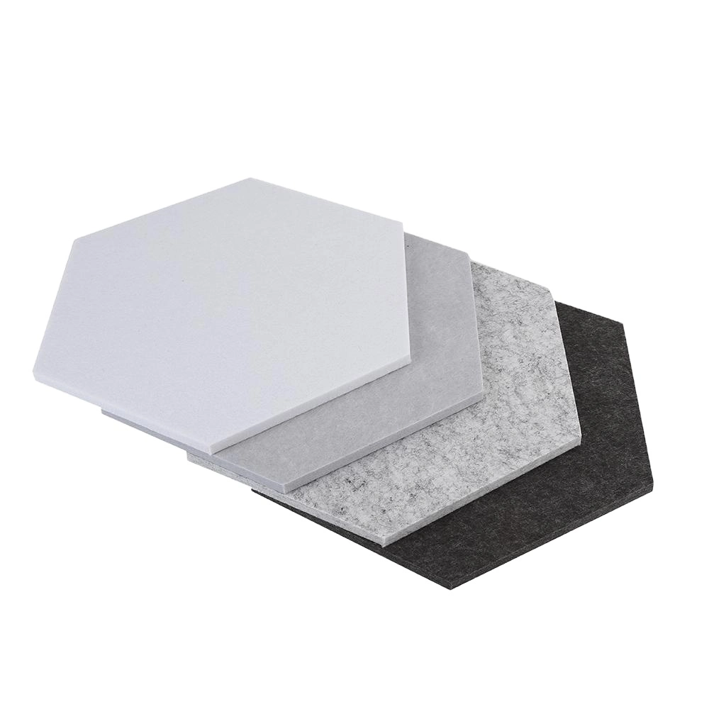 Hexagon Acoustic Panel Different Shape Office Wall Decoration Polyester Fiber Anti-Noise Acoustic Panel