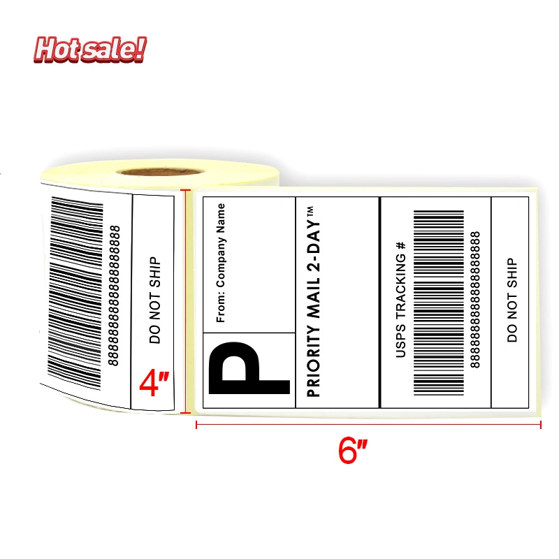 High quality/High cost performance  4X6 Thermal Shipping Label Direct Thermal Custom Labels Stickers