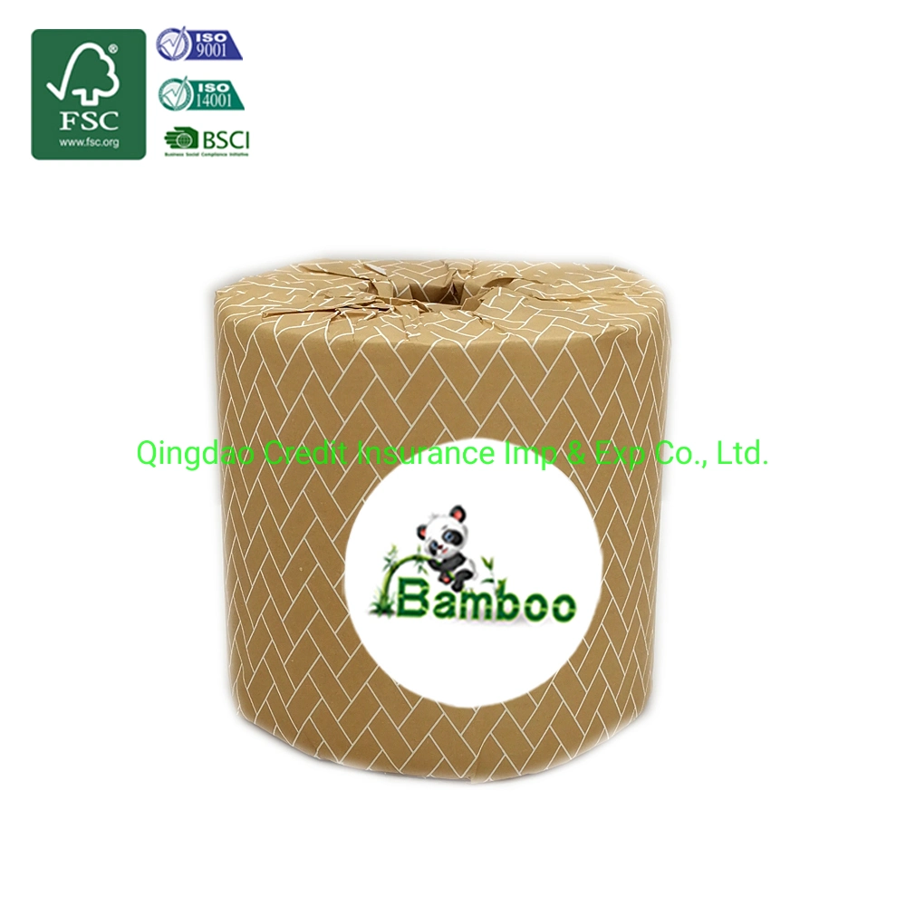 Environmentally Friendly 100% Pure Bamboo Pulp, Natural Unbleached Bamboo Toilet Paper, Individual Packaging