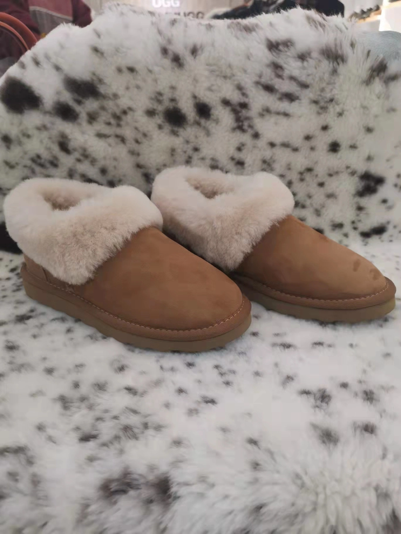 Véritable peau de mouton Pantoufles Chaussures Chaussures pour femmes d'hiver Outdoor