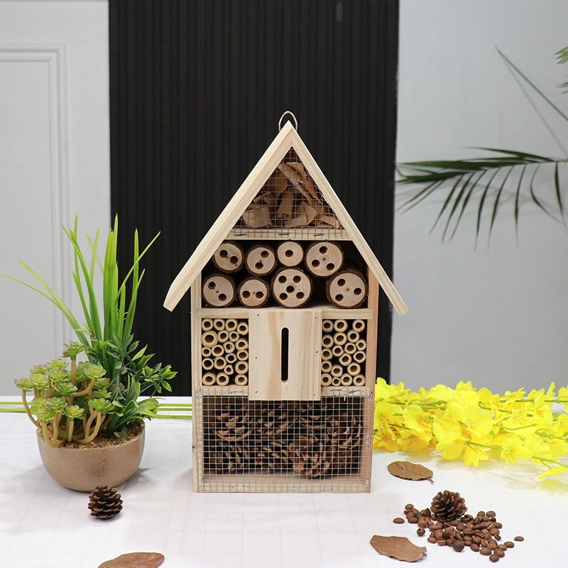 Garten hängend hölzernes Insekt Mason Bee Hotel für Handwerk Holz Vogelfutterhaus Vogelhaus für draußen