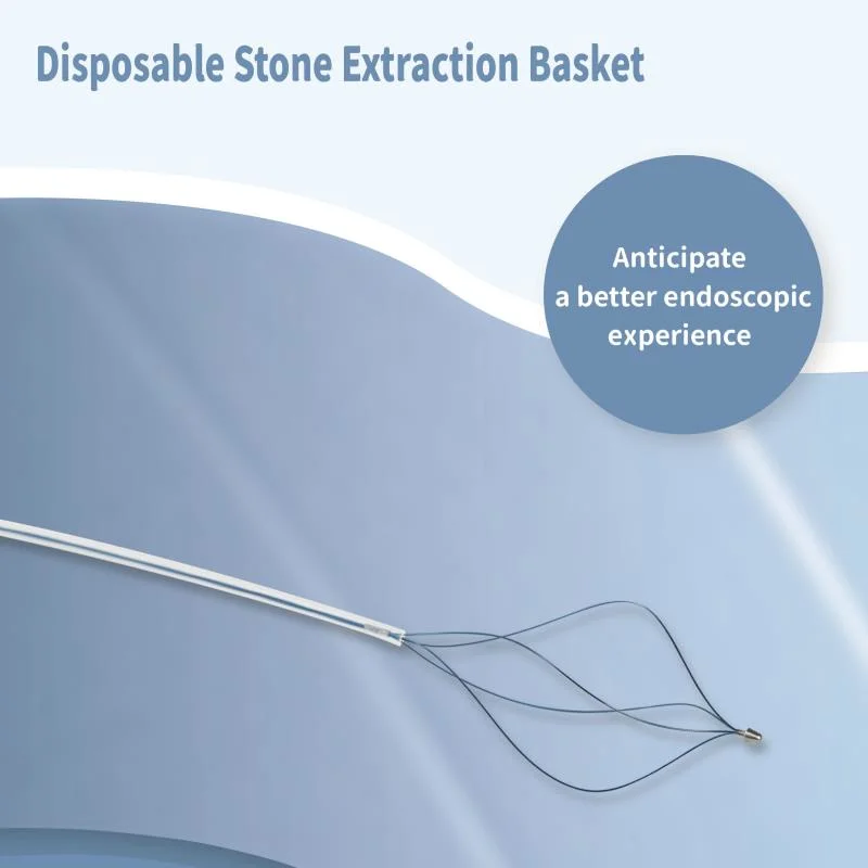 Endoscope Accessories Ercp Single Use Stone Retrieval Basket Approved by ISO13485 CE