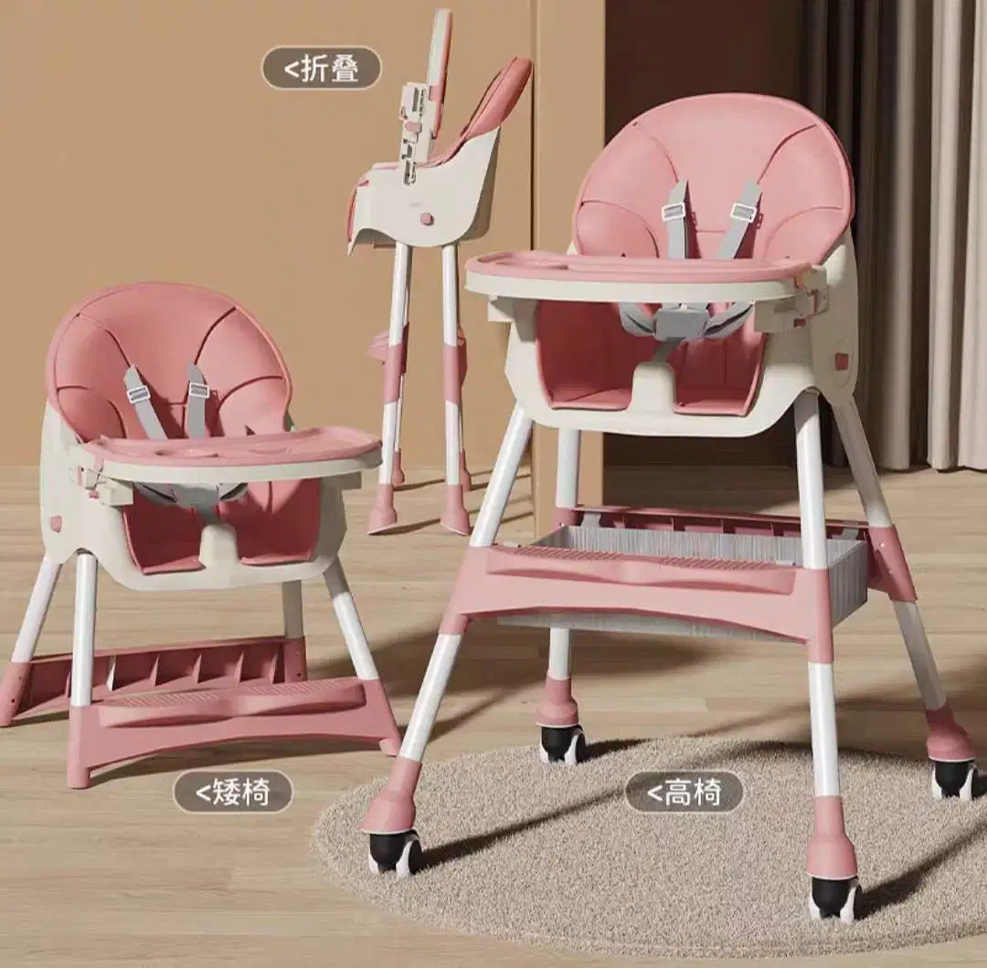 Wholesale/Supplier New Design Restaurant Plastic 3 in 1 Baby Food Dining High Chair Newborn Baby Cushion Feeding Table and Chair Set