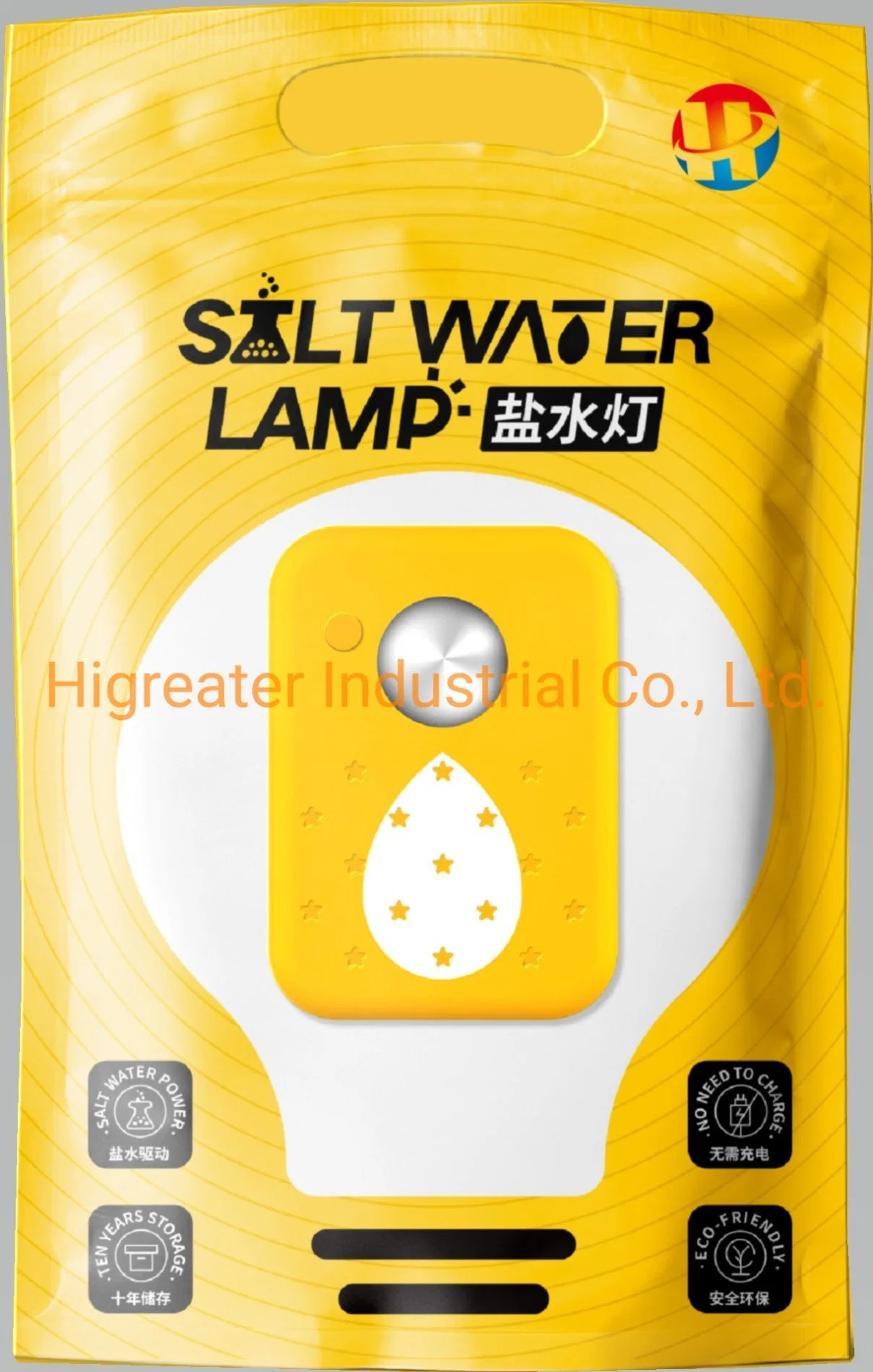 Lanterna LED de emergência com água salgada Lanterna de carregamento para Camping Outdoor Light