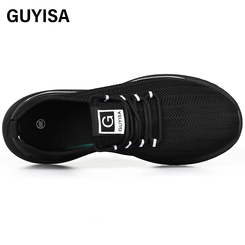 Guyisa Industrial Protective Lightweight Safety Shoes, Comfortable Fly Woven Fabric Steel Toe Safety Shoes