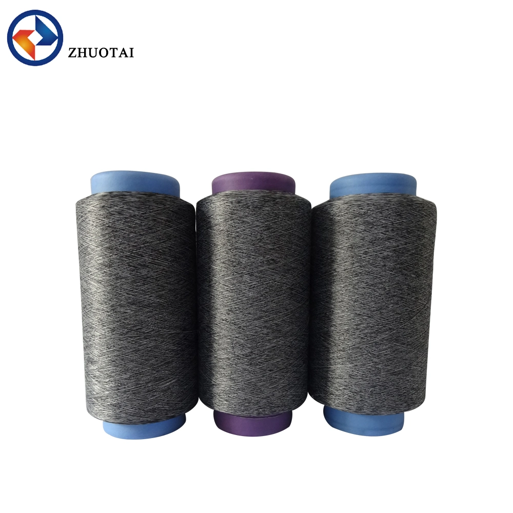 100d Heather Grey Polyester Melange Yarn for Weaving