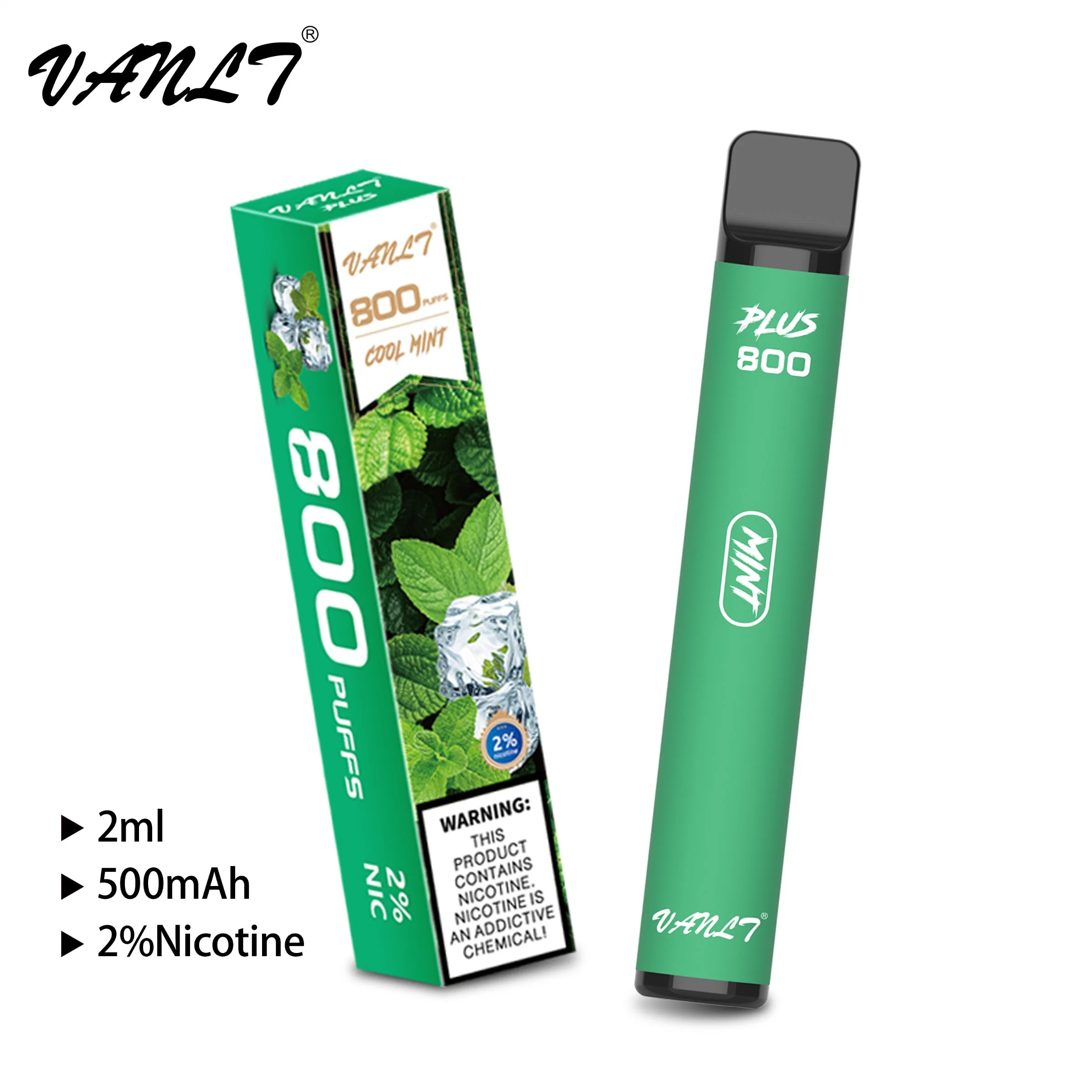 Prix de gros Vape Vanlt jetables Plus de 800 bouffées Plus Eliquid 550mAh 2ml