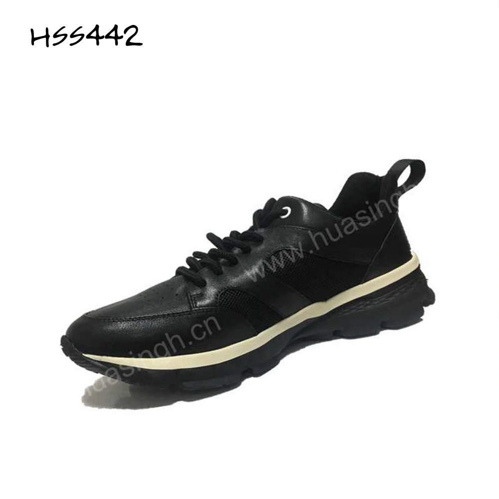 Lxg, Factory Price Lightweight Black Sport Sneakers Shoe for Men Outdoor Fitness Leisure Running Shoe HSS442