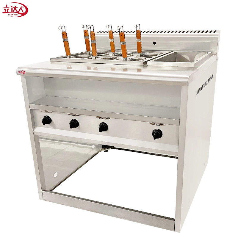 Lida Cuisine industrielle de gaz GPL 6 panier-de-chaussée Buffet nouilles pâtes Spaghetti Chaudière / Convection cuisinière avec bain-marie