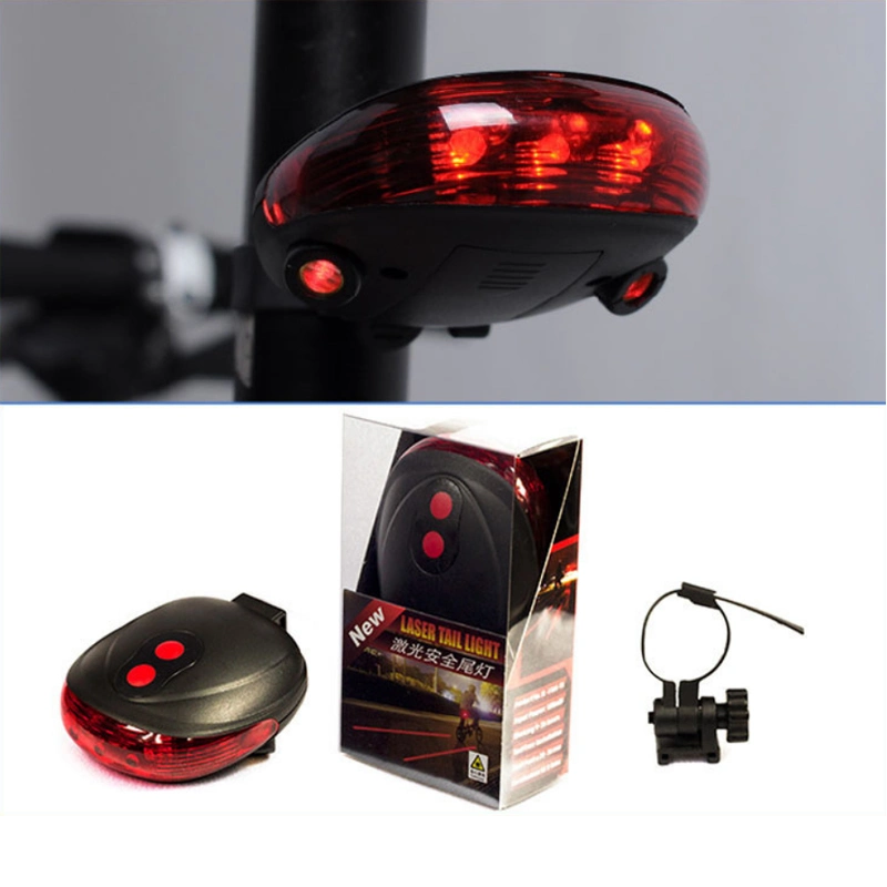 Lámpara trasera de bicicleta con láser recargable y batería brillante LED