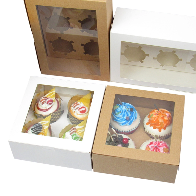 Wholesale/Supplier Custom Packing Cup Cake Food packaging Paper Box with Handle