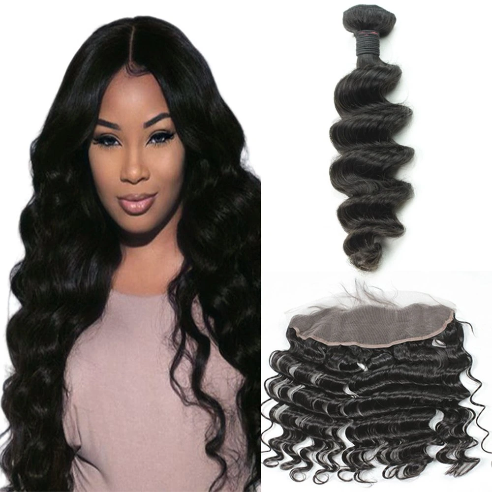 Kbeth Women New Fashion Machine Double Weft Weaving Loose Wave Bundles Real 100% Human Hair for Fashion Show