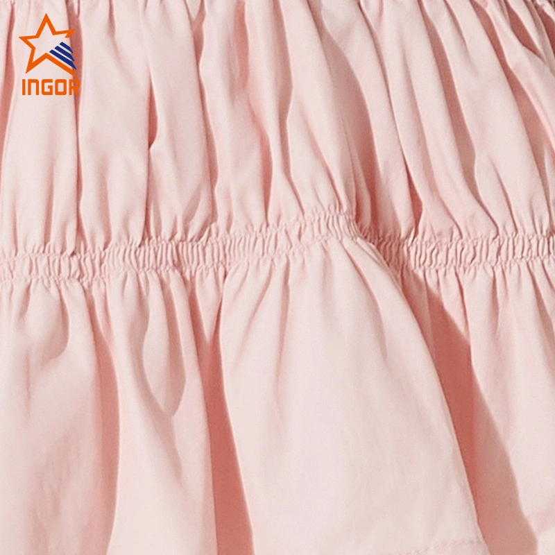 Ingorsports Custom Wholesale/Supplier Kids Skirts with Inner Short Soft Elastic Band Smocking Woven Outer Layer for Kids Sports Fitness Athletic Wear