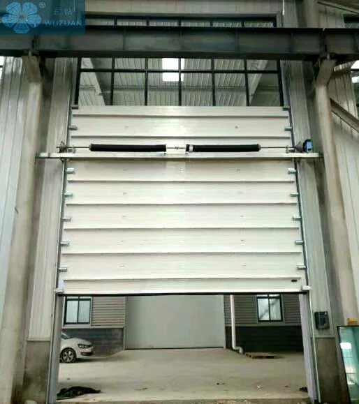 Electric Thermal Insulated Industrial Galvanized Steel Sectional Overhead Sliding Door for Warehouse / Cold Room