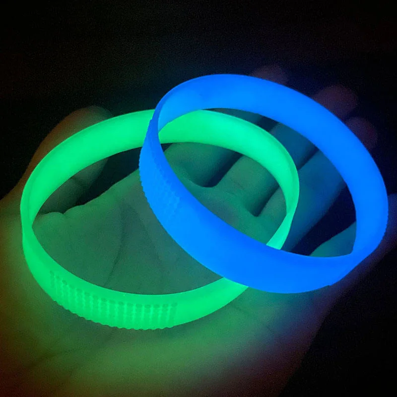 Factory Direct Sale Customized Printed Luminous Fluorescence Silicon Sport Wristband