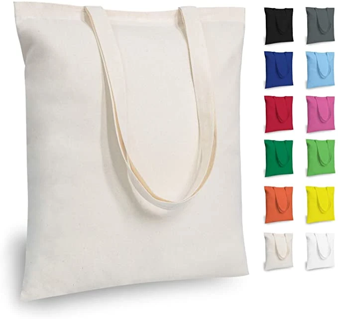 Custom New Fashion Cotton Shopping Bag Large Canvas Tote Bag with Leather Straps Handle