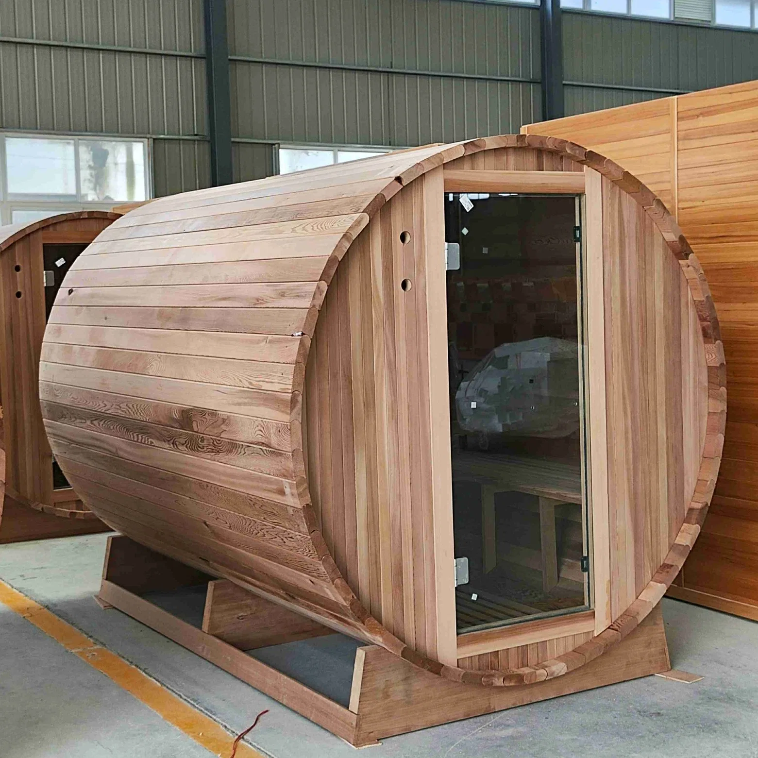 Bluetooth 5 -6 People Steam Sauna Room SPA Barrel Sauna