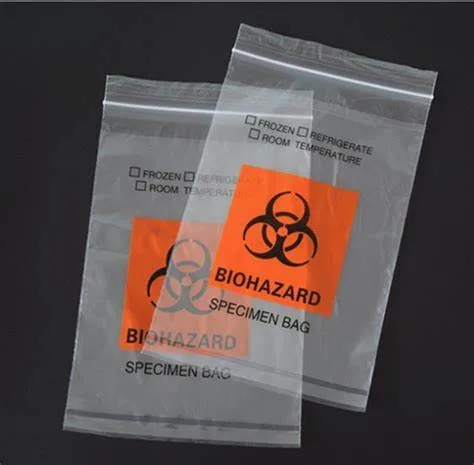 Laboratory Autoclave Different Sizes Ziplock Plastic Biohazard Specimen Transport Bag