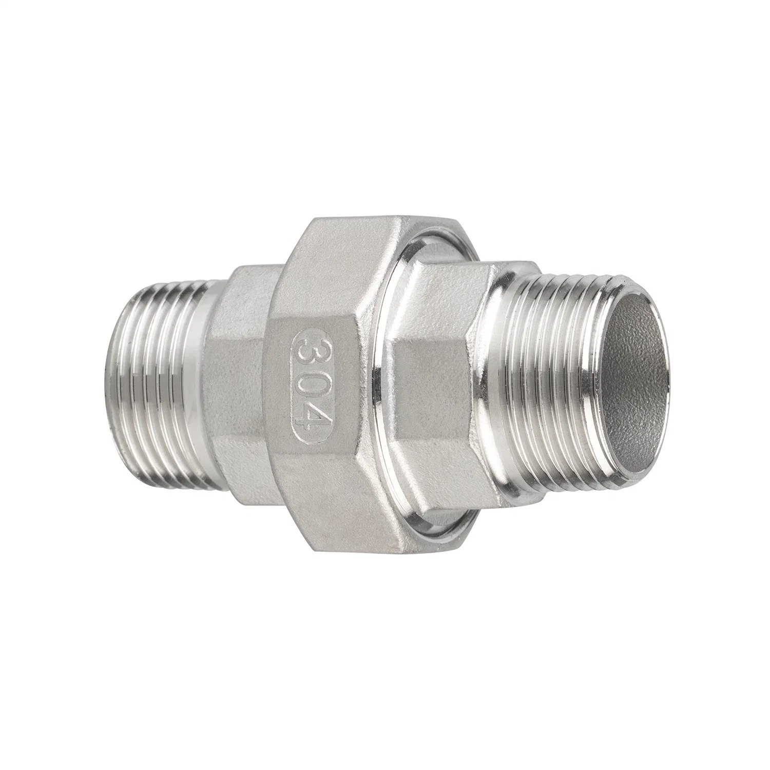 Stainless Steel Pipe Fitting 304 3" Double Male Threaded Union