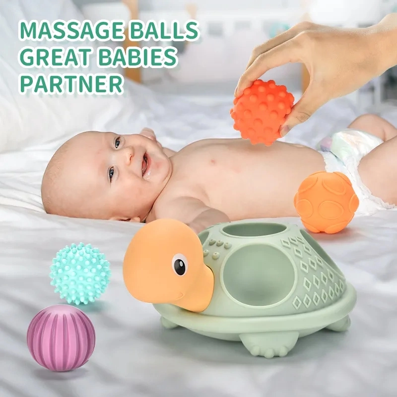 Massagem atacado pegar colorido forma bonito Baby Toys coordenação mão-olho Agarrar o Dom de treino em relevo, Tartaruga em iluminação