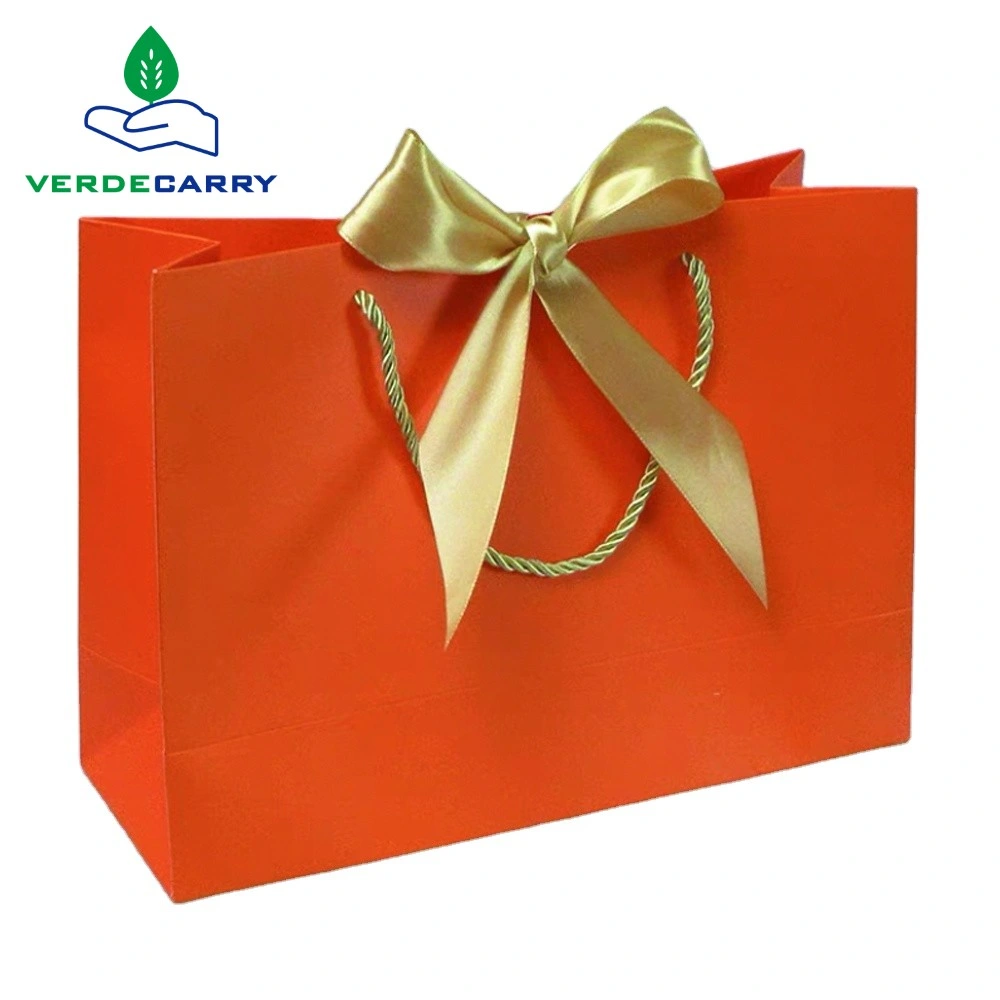 Custom Printing Gift Carrier Paper Bags Wholesale/Supplier Luxury Shopping Bag with Ribbon Handle