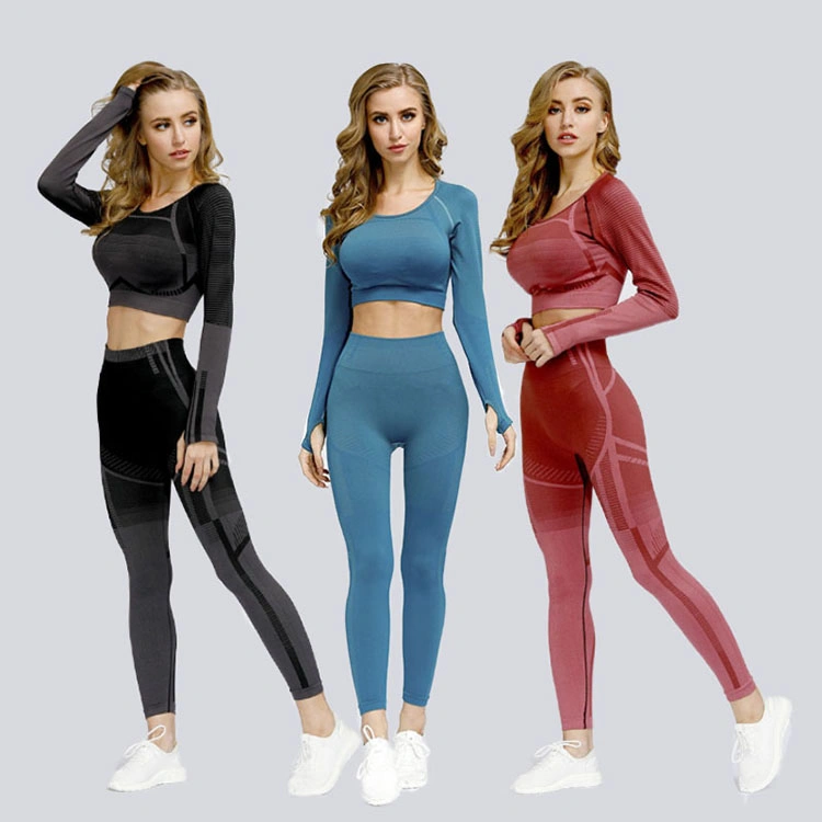 Custom Women Sexy Fitness Gym Wear, Wholesale/Supplier Ladies Fashion Seamless Yoga Sport Bra and Leggings Wear