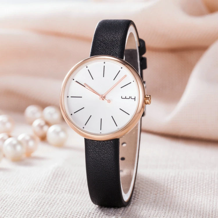 Classic OEM ODM Leather Strap Gift Woman Fashion Watch (Wy-126B)