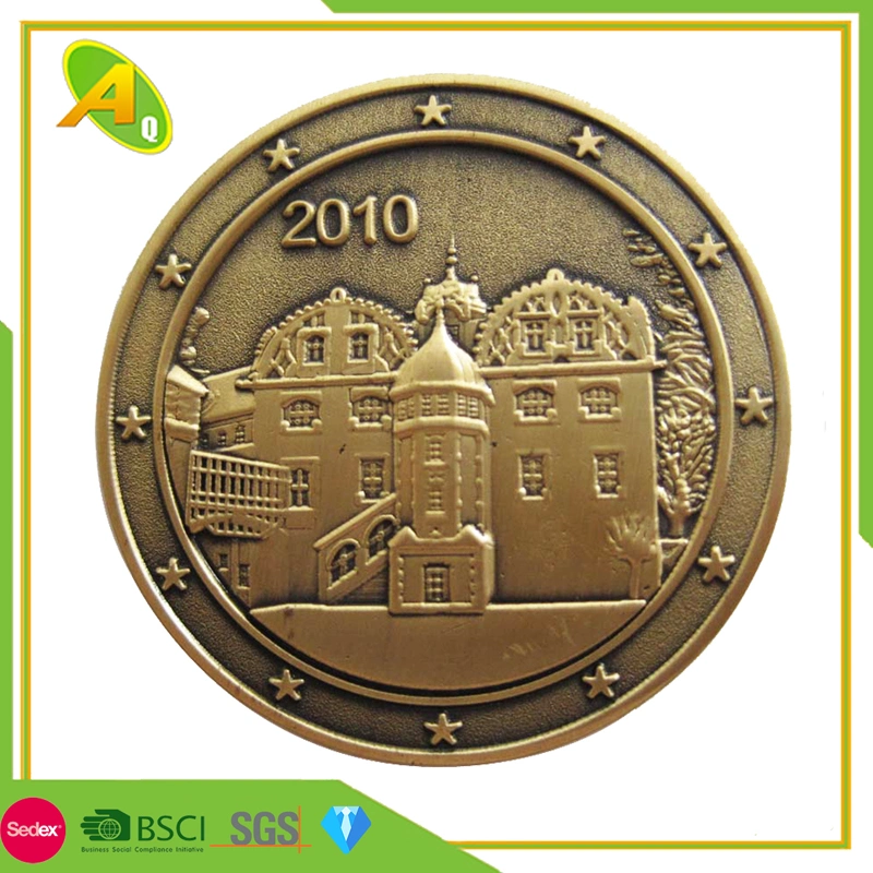 Customized Fashion Souvenir Gold Coin with Rope Edge for Organization Gift (277)