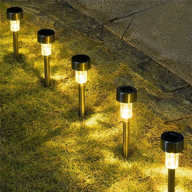 Outdoor Camping Tent Stake Nail Light Solar LED Stainless Steel Ground Nail Garden Lawn Decorative Light