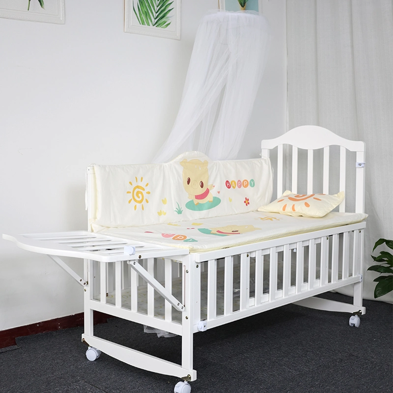 New Multifunction Portable Folding Travel Cot Baby Crib Hand Carved Wood Beds