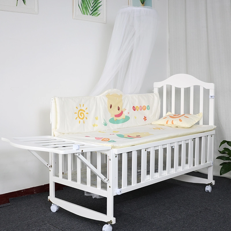 Nouveau pliage portable multifonction Voyage lit Lit bébé lits en bois sculpté à la main