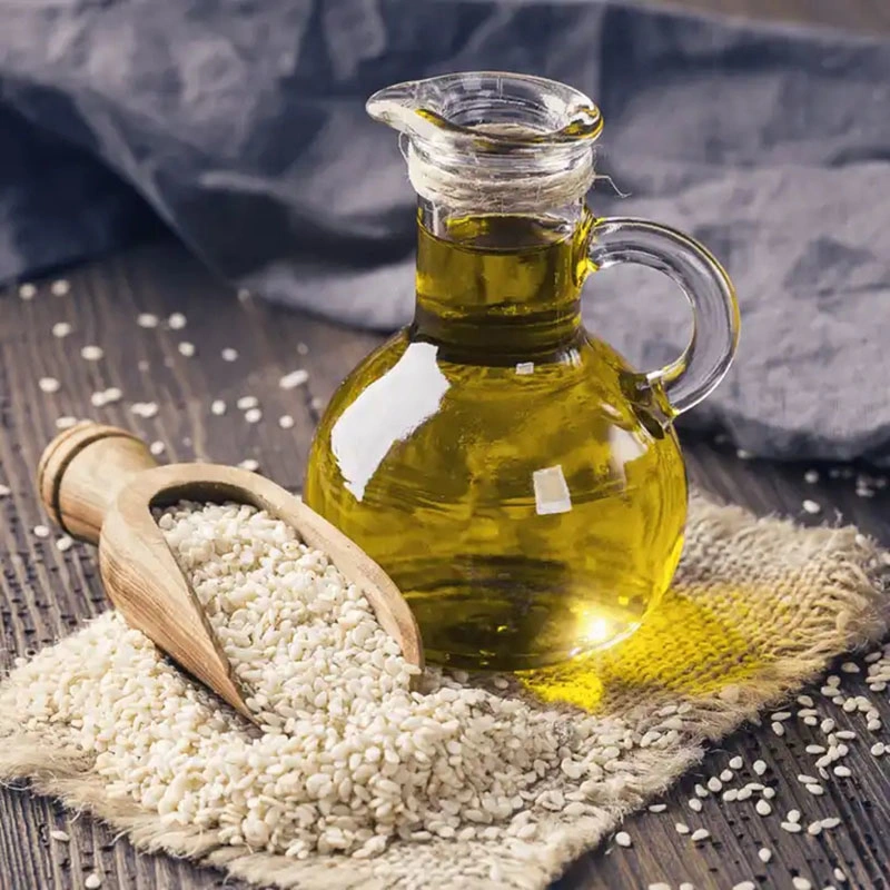 El aceite de semilla de sésamo orgánica certificada, Cold-Pressed Virgen Extra, 100% puro y natural